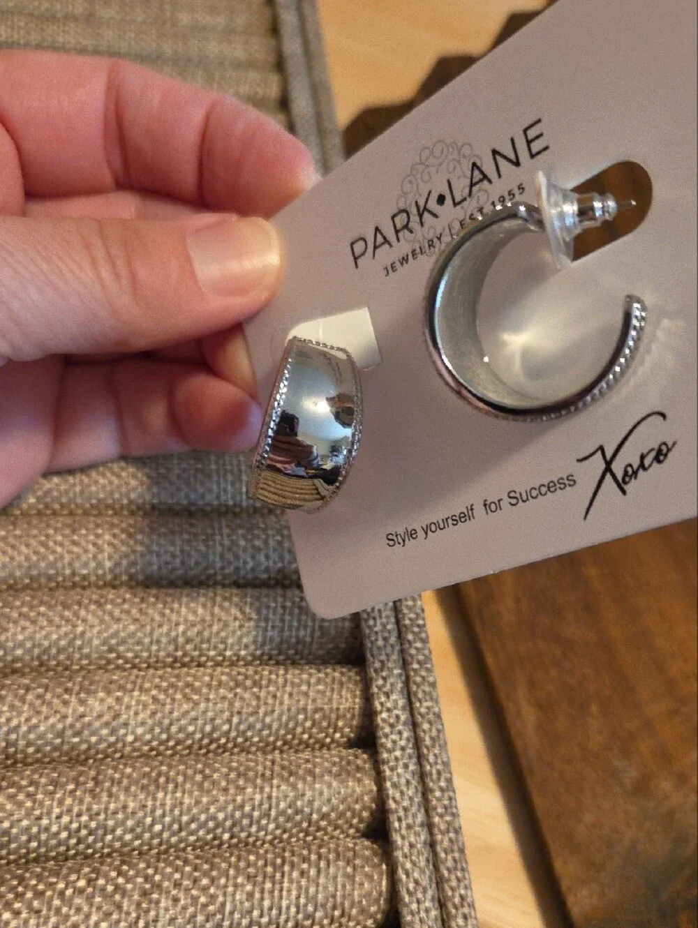 Park Lane Polished Silver Twisted Double Hoop Earrings - Orbit
